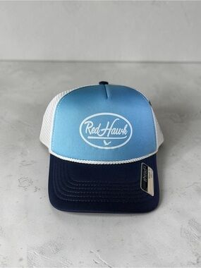 Red Hawk Gradient Blue & Navy Trucker Hat